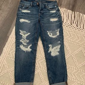 American Eagle Slouchy Distressed Jeans